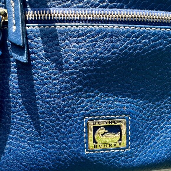 Dooney & Bourke DB Triple Zip North South Blue Pebbled Leather Utility Crossbody - Picture 7 of 14